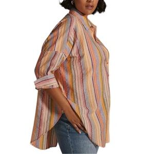 Anthropologie Multicolor Striped Button Down Shirt